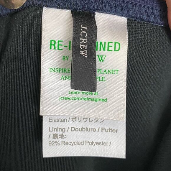 J.Crew | Navy Blue Ruched One Shoulder One Piece Swimsuit Size 22 - Picture 11 of 13